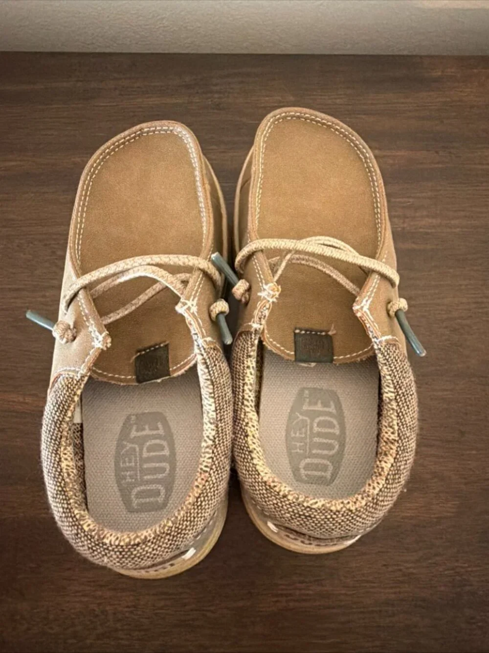 Hey Dude Paul Youth Classic Tan Kids Slip On Shoes Size C12 Excellent